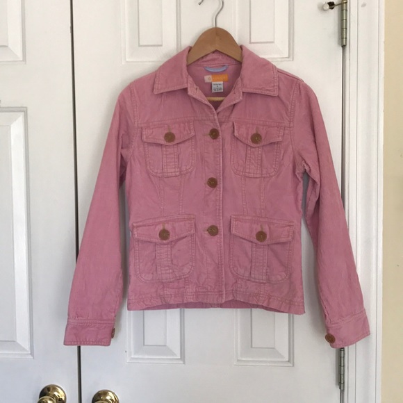 ❌SOLD❌PINK VINTAGE TULLE CORDUROY BUTTON UP JACKET - Picture 5 of 10